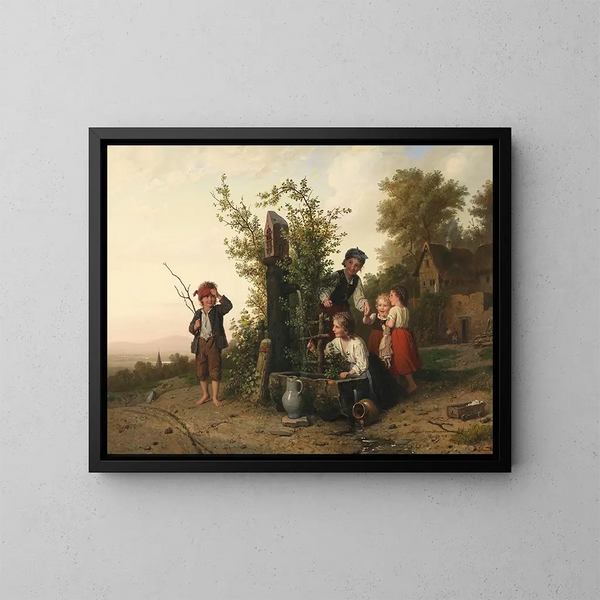 Le jeu de la taupe - Johann Georg Meyer von Bremen — kehystetty taideteos seinällä