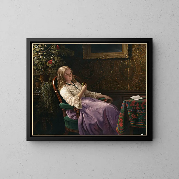 Le jeton d'amour - Johann Georg Meyer von Bremen — kehystetty taideteos seinällä