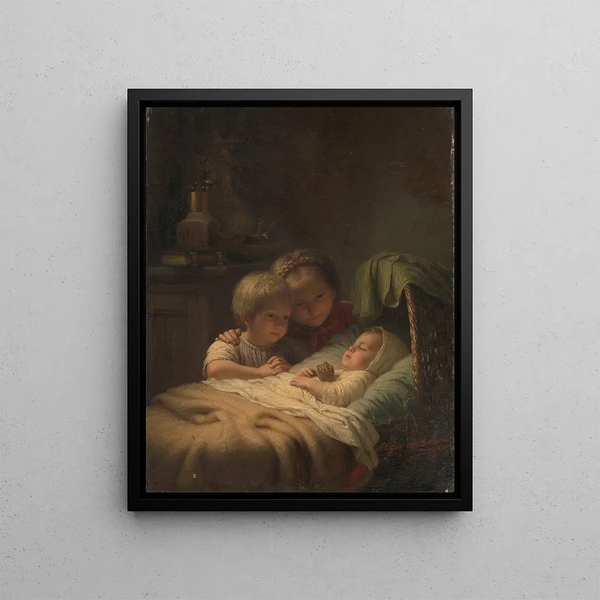 Nuorin veli - Johann Georg Meyer von Bremen — kehystetty taideteos seinällä