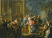 Elegantti seura seurustelee palatsin edessä - Johann Georg Platzer — näkymä teoksesta