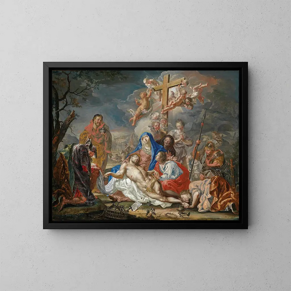 La Mise au tombeau du Christ - Johann Georg Platzer — kehystetty taideteos seinällä