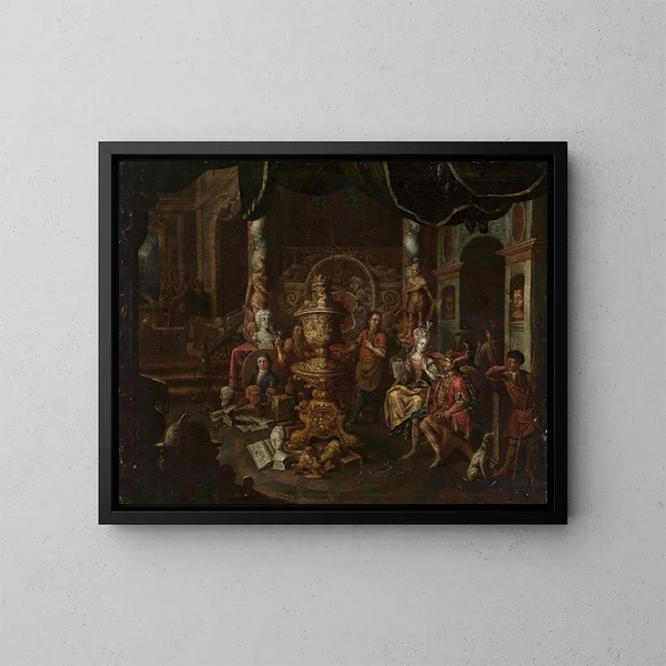 Taiteilijan ateljeessa - Johann Georg Platzer — kehystetty taideteos seinällä