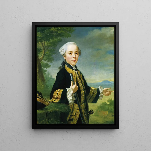 Portrait de Justinien Theodor Friedrich von Holzhausen - Johann Georg Ziesenis — kehystetty taideteos seinällä