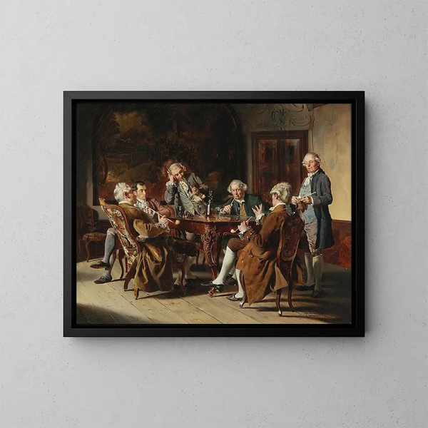 Un groupe de gentilshommes - Johann Hamza — kehystetty taideteos seinällä
