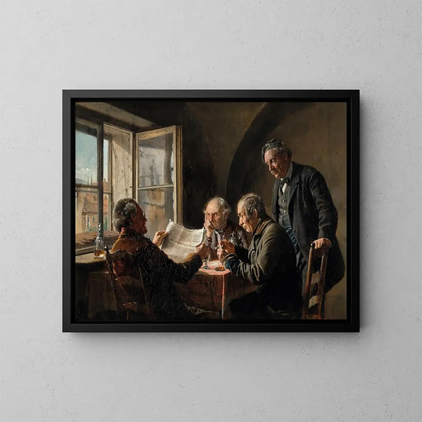 Viimeiset uutiset - Johann Hamza — kehystetty taideteos seinällä