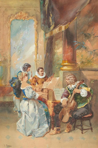 Johann Hamza - Music making in the house a quartet in a baroque ambiance.webp