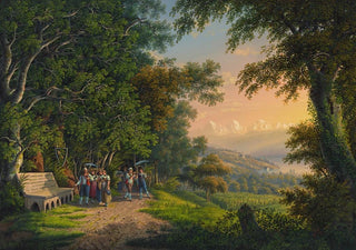 Johann Heinrich Bleuler the Younger - Aussicht bei Thun nach der Jungfrau.webp