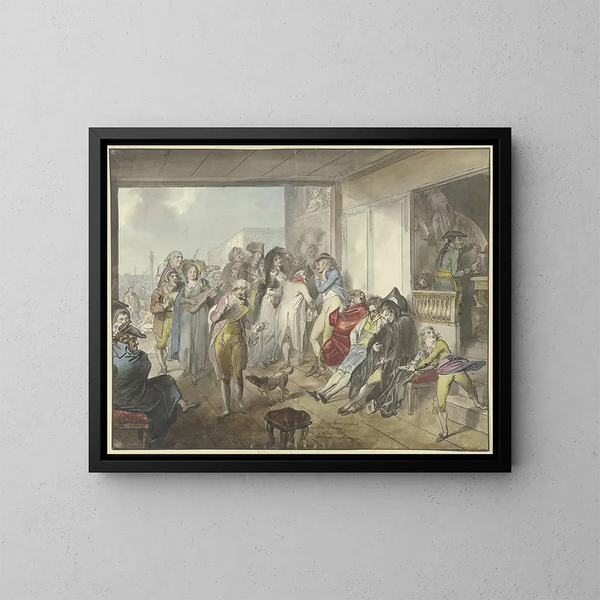 Café sur la Piazetta à Venise - Johann Heinrich Ramberg — kehystetty taideteos seinällä
