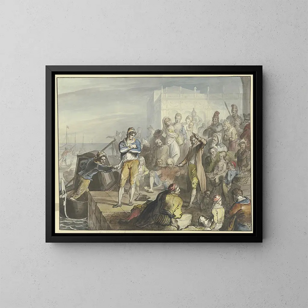 Improvisateur sur la Piazetta à Venise - Johann Heinrich Ramberg — kehystetty taideteos seinällä