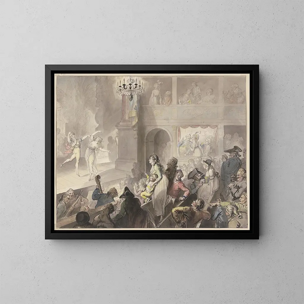 Julkinen teatterimaalauksen baletin esityksessä - Johann Heinrich Ramberg — kehystetty taideteos seinällä
