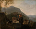 Bergers partant avec leur troupeau dans un paysage montagneux du sud - Johann Heinrich Roos — näkymä teoksesta
