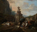 Bergère et troupeau près d'une fontaine romaine - Johann Heinrich Roos — näkymä teoksesta