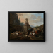 Bergère et troupeau près d'une fontaine romaine - Johann Heinrich Roos — kehystetty taideteos seinällä