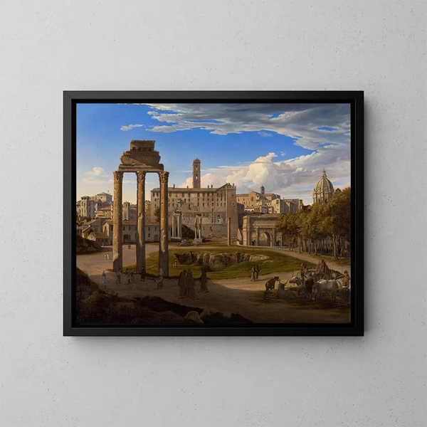 Vue du Forum Romain vers le Capitole - Johann Heinrich Schilbach — kehystetty taideteos seinällä