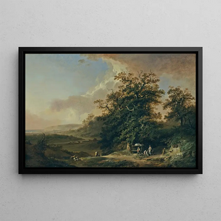 Johann Heinrich West - Landschaft Mit Reisenden An Einem Flussufer.webp