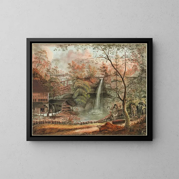 Le moulin de Weislingen - Johann Jakob Aschmann — kehystetty taideteos seinällä