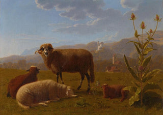 Johann Jakob Biedermann - Schafe beim Schloss Bipp.webp
