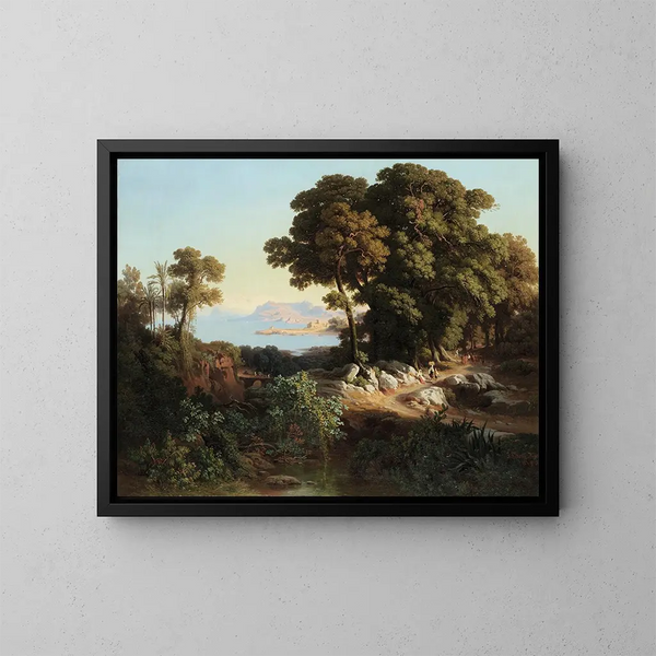Monrealen ympäristöistä, Sisilia - Johann Jakob Frey — kehystetty taideteos seinällä