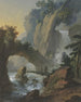 Passerelle au-dessus d'une cascade au-dessus d'une porte rocheuse - Johann Jakob Schillinger — näkymä teoksesta