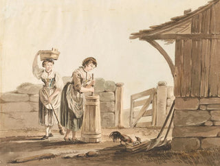 Fermières en train de baratter - Johann Karl Müllner — näkymä teoksesta