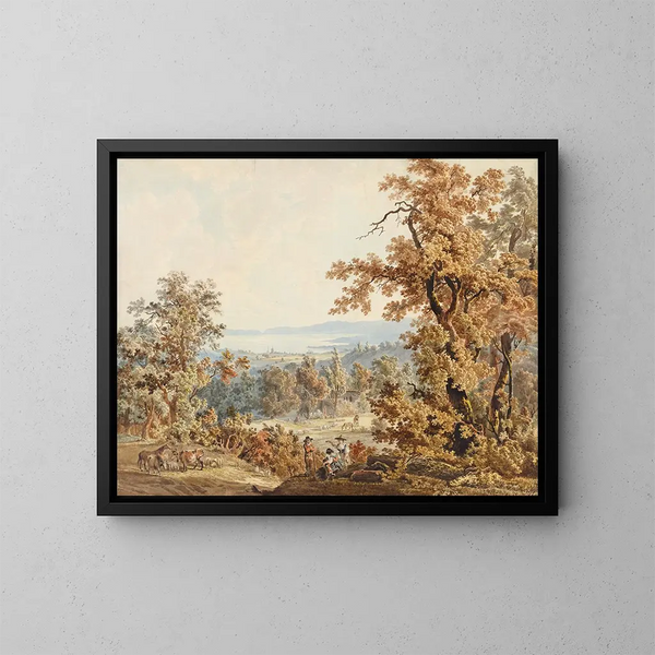 Scène berger aux environs de Lausanne - Johann Karl Müllner — kehystetty taideteos seinällä