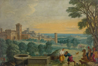 Johann Knig - Rebecca and Eliezer at the well.webp