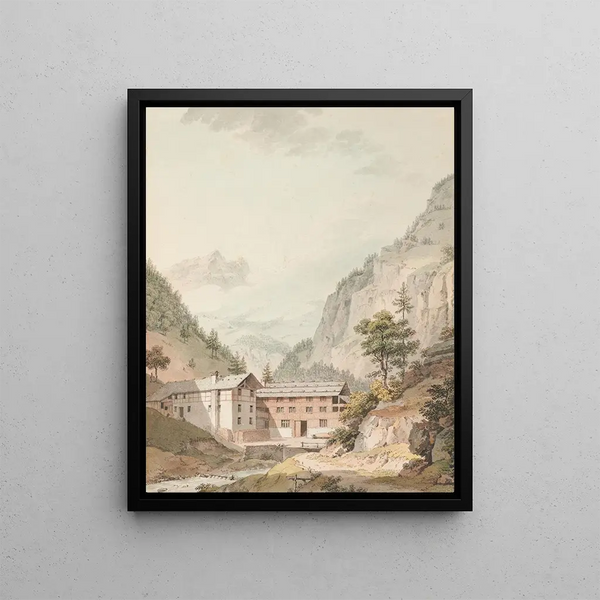 Bad Weissenburg - Johann Ludwig Aberli — kehystetty taideteos seinällä
