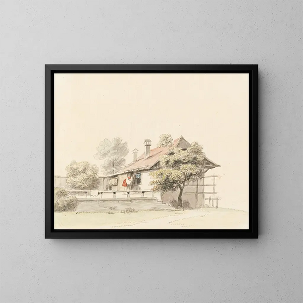 Maison paysanne bernoise - Johann Ludwig Aberli — kehystetty taideteos seinällä