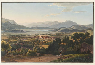Johann Ludwig Bleuler - La petite ville dAltstatten dans la vale du Rhin Canton de St Gall.webp