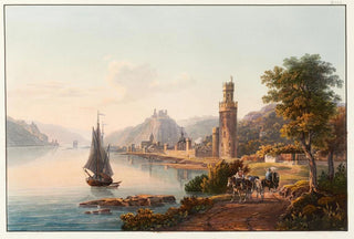 Johann Ludwig Bleuler - Vue dOberwesel des ruines de Schoenberg Gutenfels et Ochsenthourm.webp