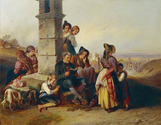 Le repos des pèlerins - Johann Matthias Ranftl — näkymä teoksesta