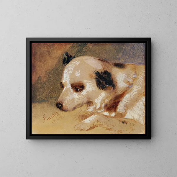 Tête de chien - Johann Matthias Ranftl — kehystetty taideteos seinällä