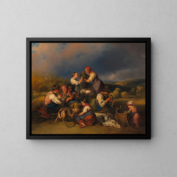 La moisson des faucheurs - Johann Matthias Ranftl — kehystetty taideteos seinällä