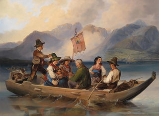 Traversée sur le lac Wolfgang - Johann Matthias Ranftl — näkymä teoksesta