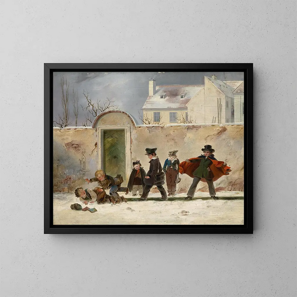 Après l'école - Johann Nepomuk Mayer — kehystetty taideteos seinällä