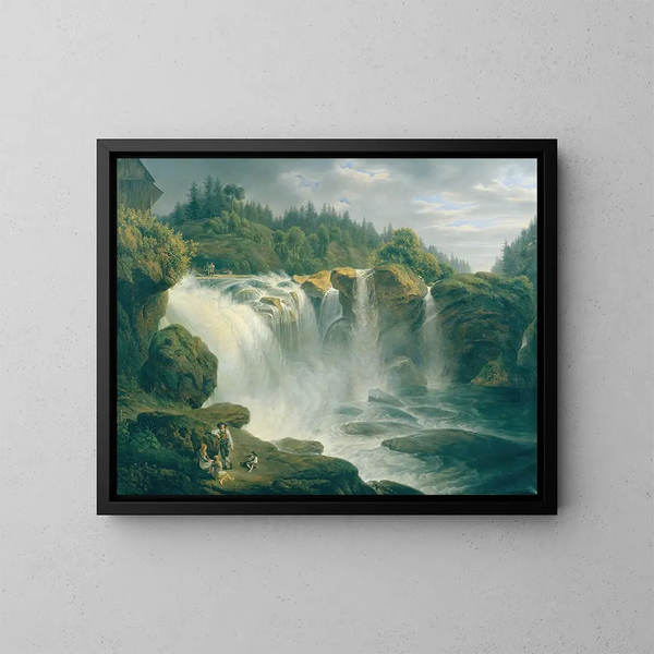 La chute de Traun à Gmunden - Johann Nepomuk Schadlberger — kehystetty taideteos seinällä