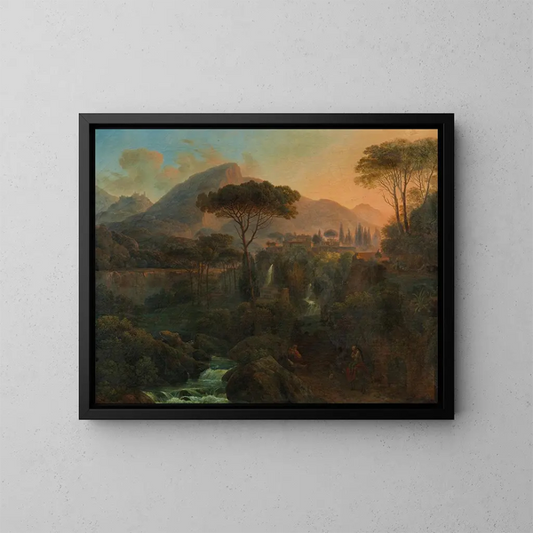 Villa Gregoriana à Tivoli - Johann Nepomuk Schadlberger — kehystetty taideteos seinällä