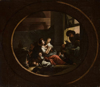 Johann Niedermann - Family scene in an interior.webp