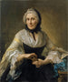 Portrait d'une dame inconnue avec une boîte de chocolats dorés - Johann Nikolaus Grooth — näkymä teoksesta
