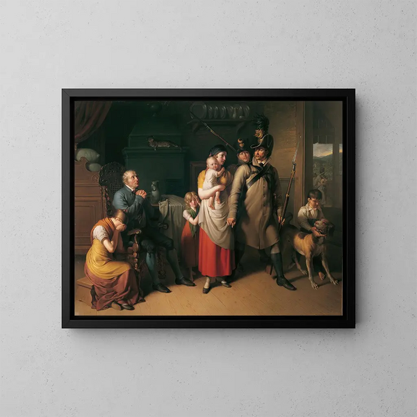 Le retour du landwehrmann - Johann Peter Krafft — kehystetty taideteos seinällä
