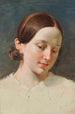 Tête d'une jeune fille aux cheveux bruns étude pour Rüdiger et Angélica - Johann Peter Krafft — näkymä teoksesta