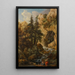 Paysage forestier avec grotte rocheuse torrent et personnages - Johann Samuel Hetzendorf — kehystetty taideteos seinällä