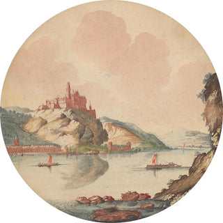 Johann Teyler - Gezicht op Kasteel Rheinfels aan de Rijn.webp