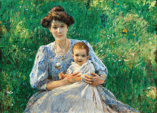 Johann Victor Krmer - A Mother with Child in the meadow.webp