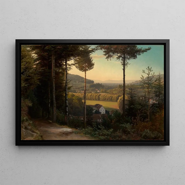 Johann Wilhelm Schirmer — kehystetty taideteos seinällä