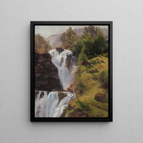 Les chutes du Reichenbach près de Meiringen - Johann Wilhelm Schirmer — kehystetty taideteos seinällä