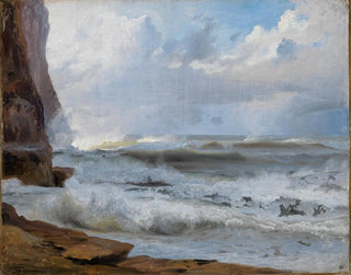 Johann Wilhelm Schirmer - Meeresstudie bei Etretat mit Felskste zur Linken.webp