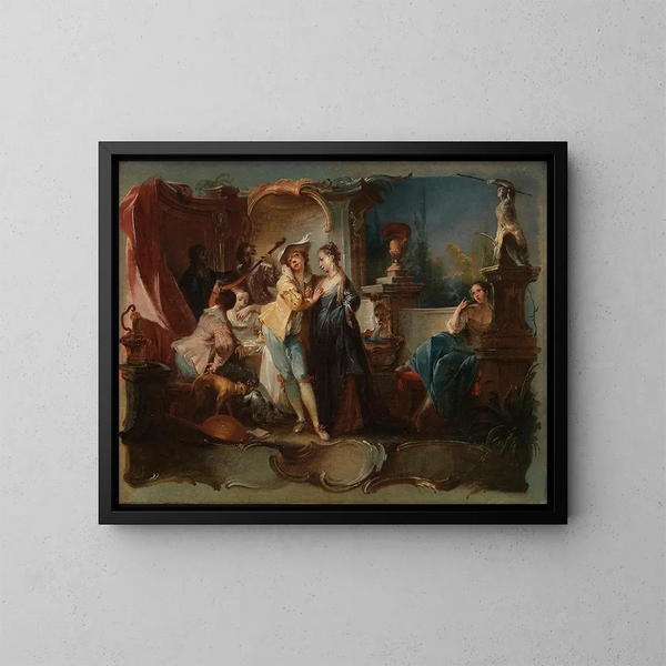 "Le Fils prodigue vivant avec des prostituées" - Johann Wolfgang Baumgartner — kehystetty taideteos seinällä