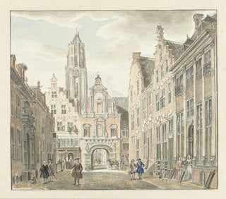Rue Nieuwstraat Utrechtissa, näkymä Domtorenille - Johanna de Bruyn — näkymä teoksesta