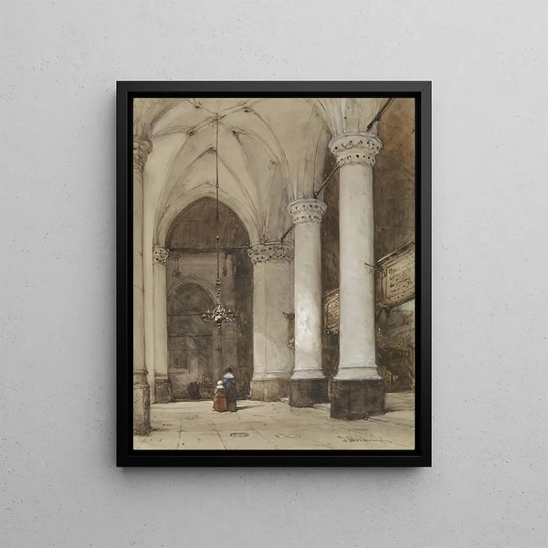 Johannes Bosboom - Southern aisle of the Great Church at The Hague.webp